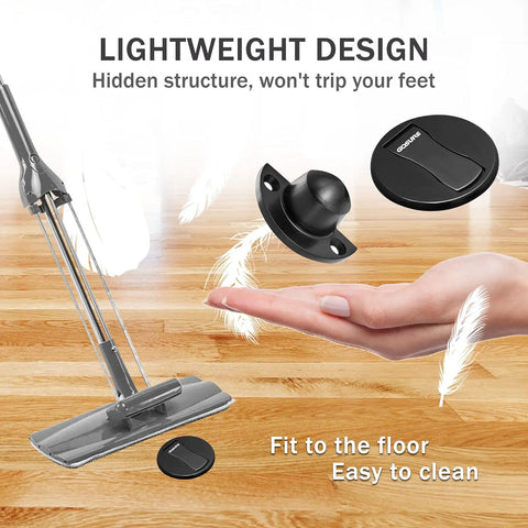 Heavy Duty Magnetic Floor Door Stopper That Keeps Your Door Locked In Place With Premium Peel And Stick Tape No Drilling Headache For House Or Work Space Black in a lightweight design, fit flush to the floor.