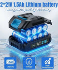 21V Brushless Cordless Drill Driver Kit With Dual Batteries And Quick Charge Station, Heavy Hitter 64.9 Nm Torque, shows 2*21V 1.5Ah lithium battery.