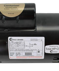 Top Shelf 2Hp 56Y Frame Square Flange Swimming Pool Motor With Rock Solid Corrosion Resistant Housing And Hella Simple Wiring For Fast DIY Pool Fixes, showing motor with label and silver end.
