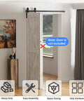 48 Inch Bi Folding Sliding Barn Door Hardware Kit For Two Doors With Black Track And J Shape Rollers shown without door