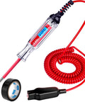 3 To 65V Backlit Digital LCD Circuit Tester Test Light With 140 Inch Extended Wire For Cars And Trucks, stainless probe