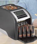 4 Row Electric Coin Counter And Sorter With No Fuss Auto Row Advancement And Anti Jam Technology And Digital Counting Display