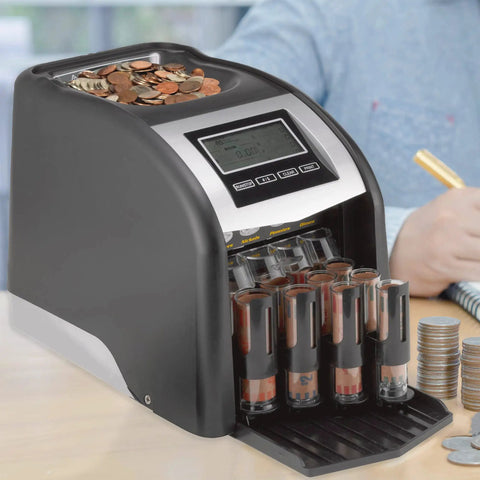 4 Row Electric Coin Counter And Sorter With No Fuss Auto Row Advancement And Anti Jam Technology And Digital Counting Display