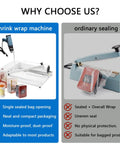 Heavy Duty Shrink Wrap Machine Kit With Heat Gun And Bar Sealer For 12 18 And 24 Inch Film Rolls dust-proof packaging tool compared to ordinary sealing method.