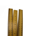 Pack Of 10 39 Inch Wood Double Sided Meter Sticks Yardstick Ruler With 100 Centimeters And 39 Inch Scales Thick Durable Wood Construction No Metal Edge Ideal For School DIY Projects Home Workshop, close-up of wooden rulers