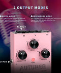 Autuner Vocal Effects Pedal with dual output modes and controls for pitch correction, delay, and reverb.