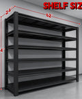 Heavy Duty Garage Shelving 6 Tier Steel Storage Rack 6000 Lbs Capacity Built Like A Tank Adjustable Metal Shelf Unit dimensions 62x24x84 inches