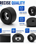 Ten Pack Heavy Duty Rubber Feet For Air Compressor And Generator Anti Vibration Pads - Black rubber pad showing high-density material and texture.