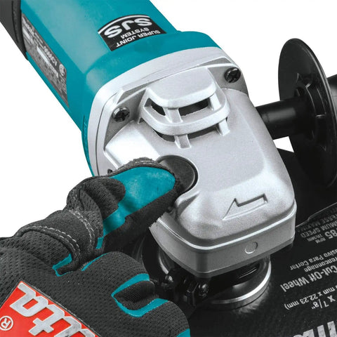 Heavy Duty 6 Inch Cut Off And Angle Grinder With 13 Amp Motor Variable Speed 4000 To 10000 RPM SJS System close-up of speed control