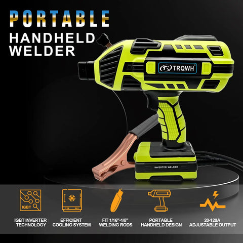 Grab-And-Go 110V Portable Handheld Arc Welder For Home DIY Projects, compact design, suitable for 1/16" to 1/8" rods.