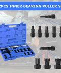 12 Piece Motorcycle Blind Hole Collet Bearing Puller Tool Kit Pro Grade With Storage Box And 8 To 32 Millimeter Collets And A 360 Millimeter Slide Hammer For Wheel Bearing Removal And Inner Bearing Extractor
