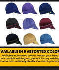 Reversible Flame Resistant 100 Percent Cotton Welding Cap For Men With Round Crown And Soft Brim 6-Panel Hat in assorted colors