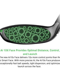 Elyte X Hybrid With Adjustable Heel Toe Weights For Custom Shot Shape shown with Ai 10X face technology and design details.