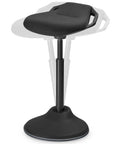 Ergonomic Wobble Stool With Height Adjustable Desk Seat For Standing Use, 23.6 To 33.3 Inches Range, Swivel Balance Chair, Ink Black