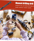 Person using Mini Electric Drill Set For Jewelry Making And Crafting With USB Powered Mini Drill Twist Bits And PCB Accessories