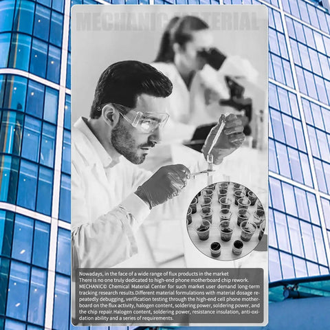 Scientist analyzing samples in laboratory with protective eyewear and test tubes, focus on laboratory work and safety measures.