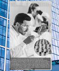 Scientist conducting laboratory test with focus on chemical material analysis in modern facility.