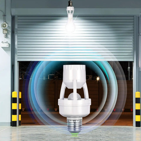 Motion Sensor Light Socket Adapter For E26 E27 Screw In Bulbs Smart Auto On Off Motion Activated Bulb Holder For Garage And Storage Rooms Quick Install No Wiring Needed 6 Pack, white plastic adapter in garage