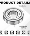 Two Pieces Deep Groove Ball Bearings 20 By 42 By 12 mm High Speed Double Shielded Pre Lubricated Heavy Duty Industrial Machinery