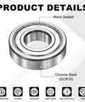 Front view of a 60x95x18 mm deep groove ball bearing, double metal-sealed, chrome steel GCR15