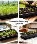 5 Pack Pro-Grade Grower-Friendly Soil Blocking Trays For Seed Germination And Drainage Water Collection with plants growing