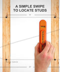 Magnetic Stud Finder With Level, Easy Handheld Locator For Drywall And Wood, Made In The USA, 16-inch stud spacing