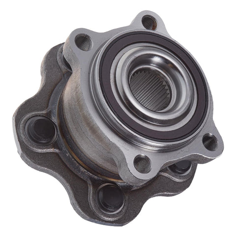 Front view of Rear Wheel Bearing And Hub Assembly For AWD SUVs Fits Nissan Pathfinder 2013 To 2020 Murano 2015 To 2023 Infiniti QX60 2014 To 2020 Infiniti JX35 5 Lug Hub.