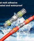 Heavy Duty Waterproof Heat Shrink Wire Connectors Kit 120 Pcs Solder Seal Butt Splice Terminals with hot melt adhesive sealed.