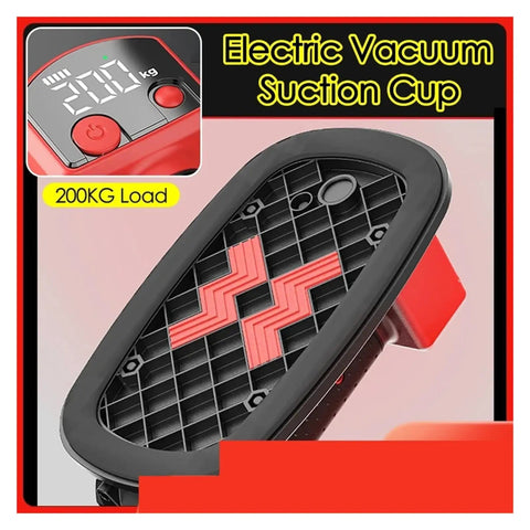 Heavy Duty Electric Vacuum Suction Cup Glass Lifter Built Tough With Rapid Copper Core Motor shows control panel and 200KG indicator.