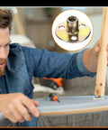 Legit Heavy Duty M8 T Nuts 8 Pack With Screws Zinc Plated Steel Galvanized Steel 3 Hole Round Base in use for furniture assembly.
