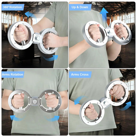 Person using 8-Shaped 360 Degree Rotatable Forearm Trainer With Adjustable Resistance Levels From 1 To 5 12 Lbs Metal Arm Grip Strengthener