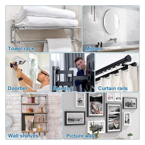 120 Piece Self Drilling Drywall Anchors Kit With Screws Zinc Alloy No Fuss Easy Install Heavy Duty Wall Fasteners For Quick Mounting On Drywall Plaster Or Concrete Surfaces, used for towel racks and shelves
