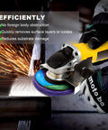 Angle grinder with 4 Inch Paint Stripping Discs 12 Pack, Purple Angle Grinder Wheels for efficient rust removal.