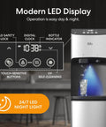 Water Dispenser For 5 Gallon Bottle With Nugget Ice Maker Hot And Cold Water UV Self Cleaning LED Touch Display