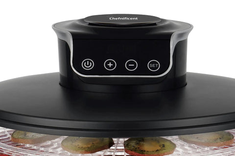 Killer Speed Food Dehydrator With Five Adjustable Bpa Free Trays control panel, showing settings for quick drying food.