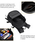 Compact 10L Tactical Daypack with MOLLE system showing open compartments with zip pockets and storage for bottles and tablets.