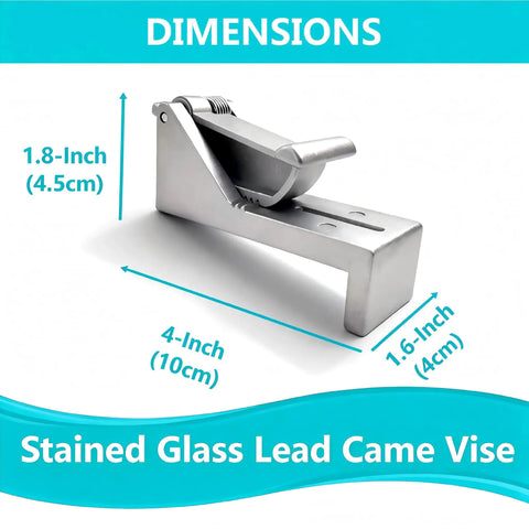 Professional Lead Came Stretcher And Vise Tool For Stained Glass Crafts with dimensions 1.8 inches by 4 inches.