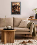 5D Diamond Painting Kit For Adults Highland Cow Diamond Art For Beginners DIY Full Round Drill Paint by Diamonds chill home wall decor 12x16 inch displayed in a cozy living room.