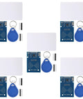 5Pcs RFID Kit With Mifare RC522 Reader Module For Development Projects, RF IC Card Sensor Module, S50 White Cards And Key Ring Included