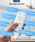 Person holding remote for 42 Inch Outdoor Ceiling Fan With Lights For Patios And Gazebos, IP65 Waterproof Rust Resistant With Remote