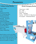 Automatic Heat Shrink Sleeve Sealing And Cutting Machine For PE POF PP PVC Films Runs Flawless Straight Up With Zero Drama For Foam Box Wrapping And High Volume Packing Operations, side view with dimensions and specifications.