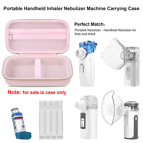 Carrying Case For Portable Handheld Nebulizer And Inhaler Spacer, Travel Case For Adults And Kids, Mesh Atomizer Holder, Star Pink.