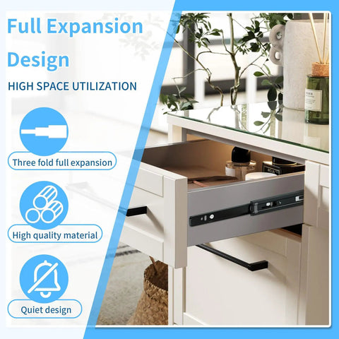 Full Extension Drawer Slides Set 10 12 14 16 18 20 22 24 Inch Side Mount Rails With Soft Close Ball Bearing in cabinet