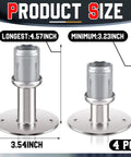 Product size of Adjustable Stainless Steel Flanged Feet For 1 5 8 Inch OD Tubing Round Base Furniture Feet Supports Height Adjustable From 1 3 8 Inches To 2 And A Half Inches Tough As Nails Rust Resistant 4 Pack For Tables And Furniture