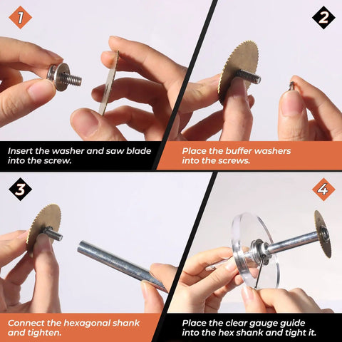 Quarter Inch Hex Shank Inside PVC Pipe Cutter With Adjustable Depth Gauge and Titanium Coated Blades assembly steps