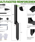 Top Notch Fence Post Repair Kit Built Tough As Nails For 33 Inch High Strength Steel Pile 16.9 inch reinforcement design components.