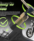 Heavy Duty Motorcycle Chain Breaker Kit With 420 Master Link And Breaker Thimble, tool demonstration with text 'Easy to Use'