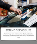 Upgraded Windshield Crack Repair Kit With Premium Glass Repair Liquid in use on car windshield to extend service life