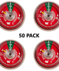 50 Pack 100 PSI UL Rated Stainless Steel Water Fire Extinguisher Gauge with red dial pressure indicator.