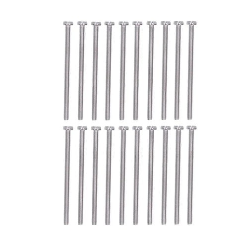 50 Pack M3 Stainless Steel Slotted Cheese Head Screws arranged in two rows for machine and DIY electronics use.